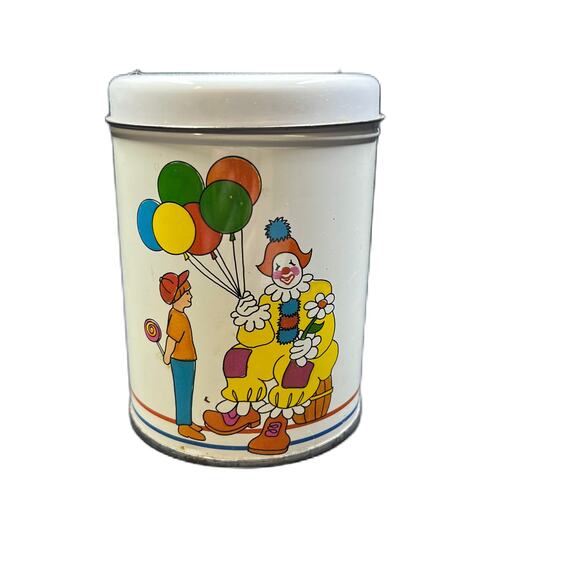 Vintage Clown with Balloons/Boy with Lollipop Tin Can - Picture 3 of 9
